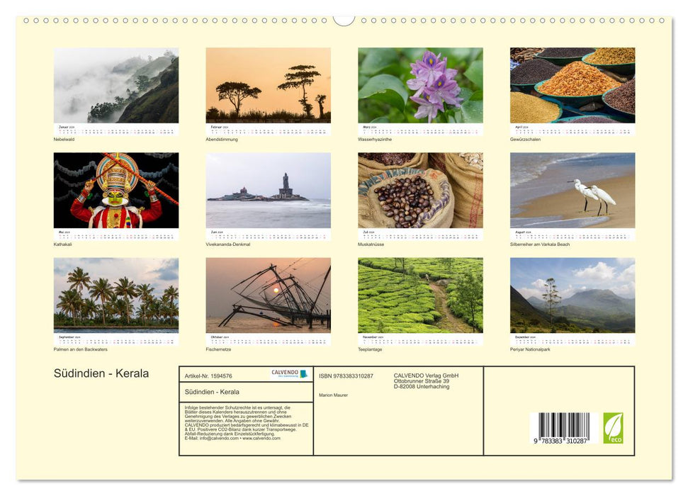 Südindien - Kerala (CALVENDO Premium Wandkalender 2024)