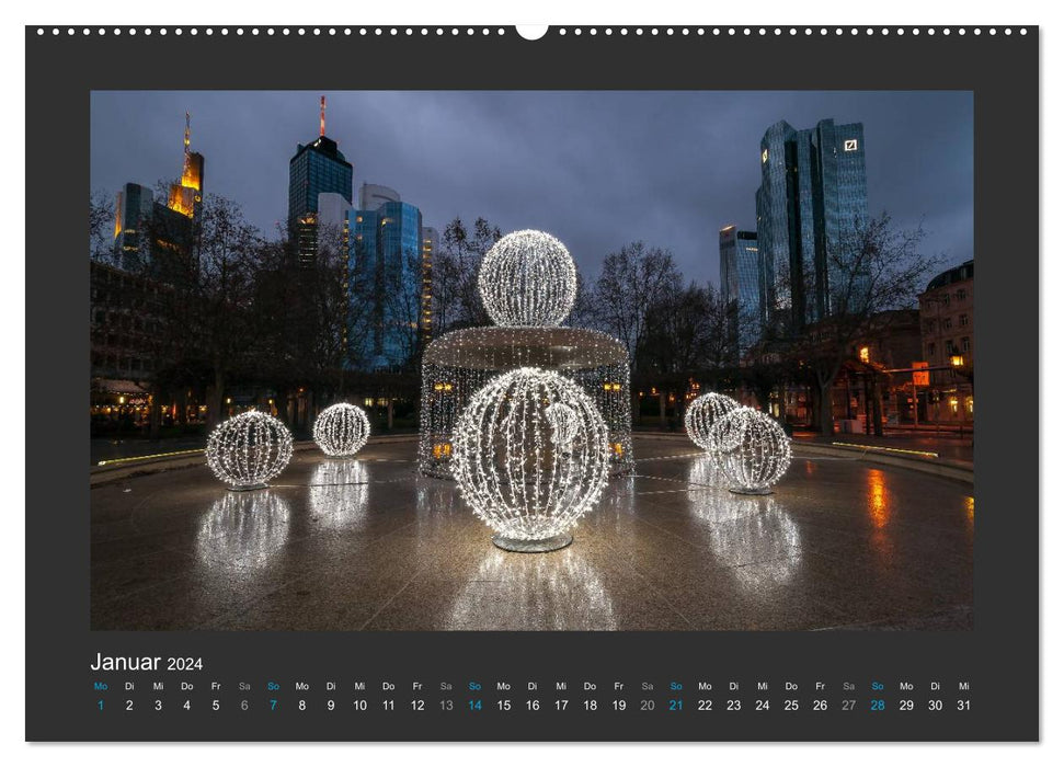 FRANKFURT - Nachtlichter 2024 (CALVENDO Wandkalender 2024)