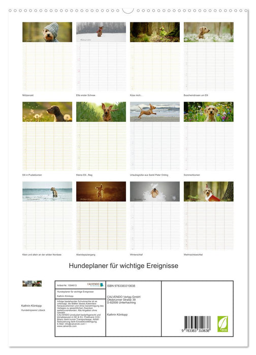 Hundeplaner für wichtige Ereignisse (CALVENDO Premium Wandkalender 2024)