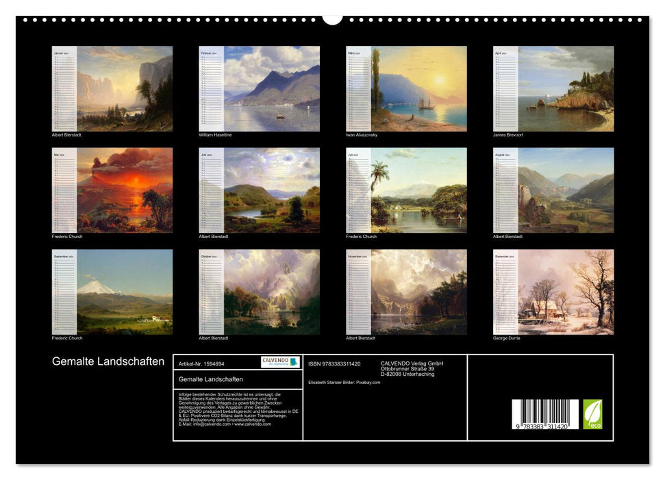 Gemalte Landschaften (CALVENDO Premium Wandkalender 2024)