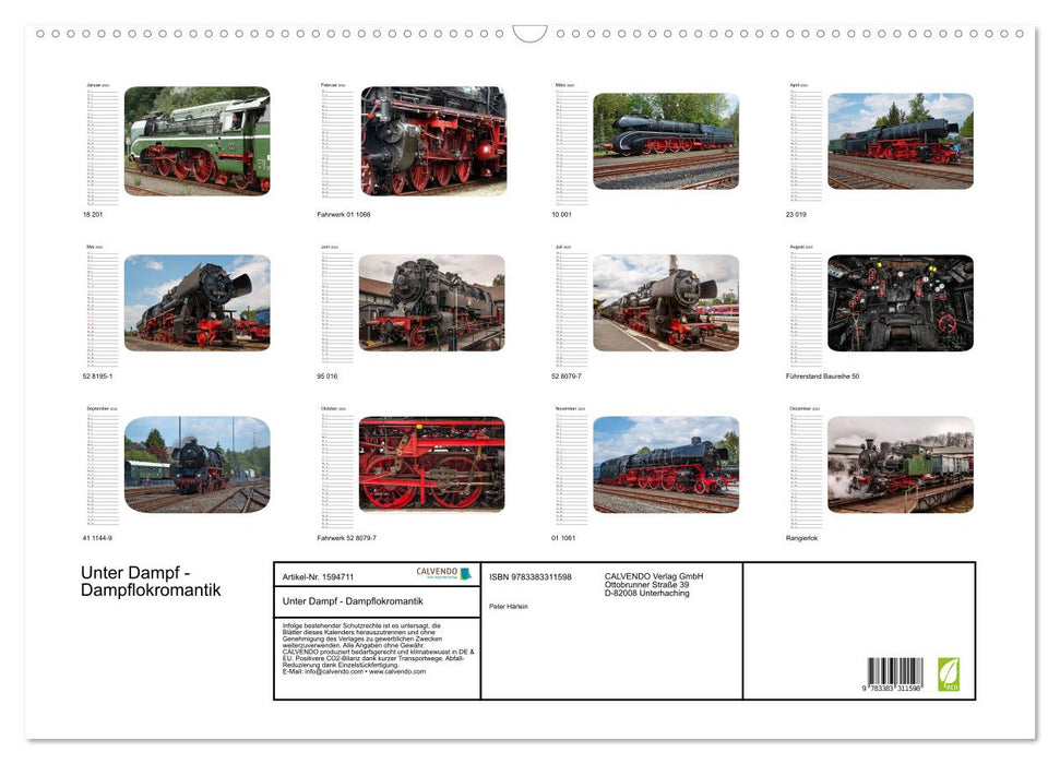 Under steam - steam locomotive romance (CALVENDO wall calendar 2024) 