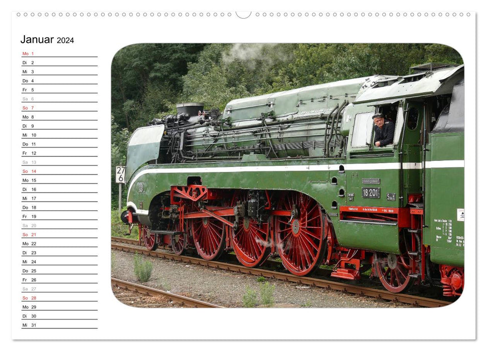 Sous la vapeur - Romance de locomotive à vapeur (Calendrier mural CALVENDO 2024) 