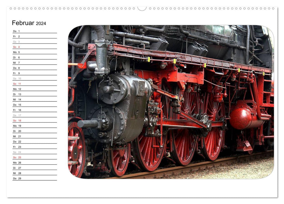 Sous la vapeur - Romance de locomotive à vapeur (Calendrier mural CALVENDO 2024) 