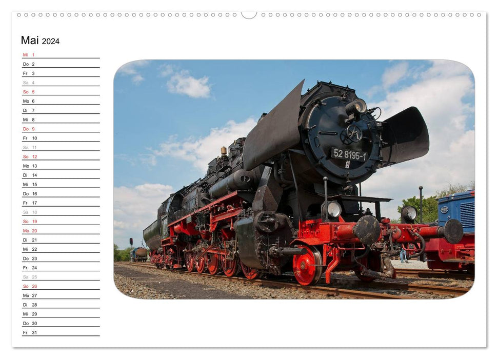 Sous la vapeur - Romance de locomotive à vapeur (Calendrier mural CALVENDO 2024) 