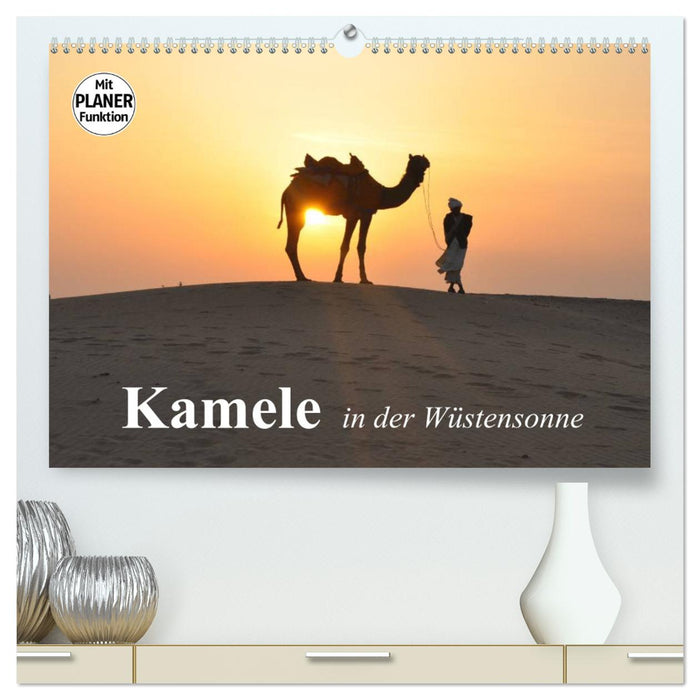 Kamele in der Wüstensonne (CALVENDO Premium Wandkalender 2024)