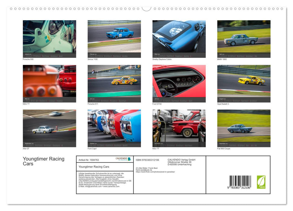 Youngtimer Racing Cars (CALVENDO Premium Wandkalender 2024)
