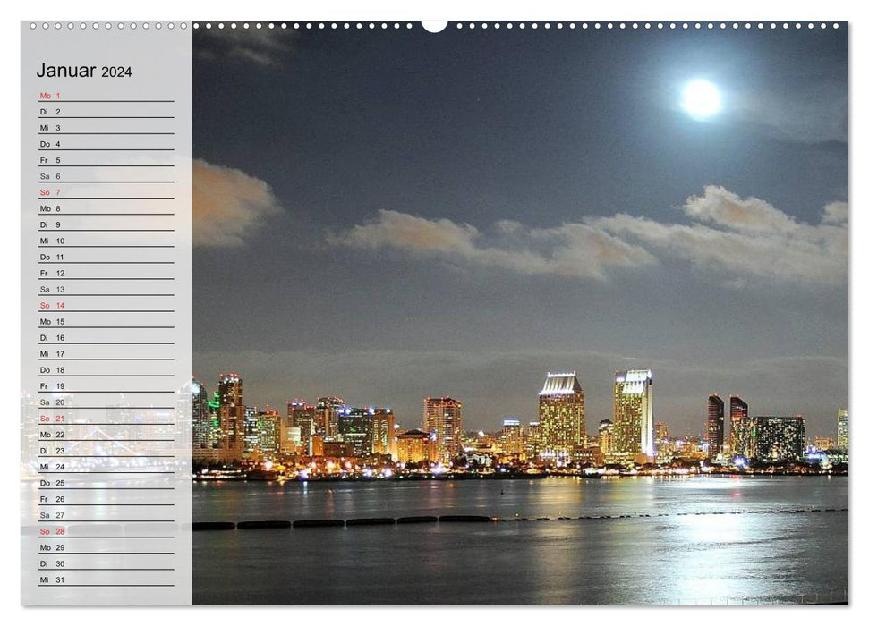 Metropolises. City lights and skylines (CALVENDO wall calendar 2024) 