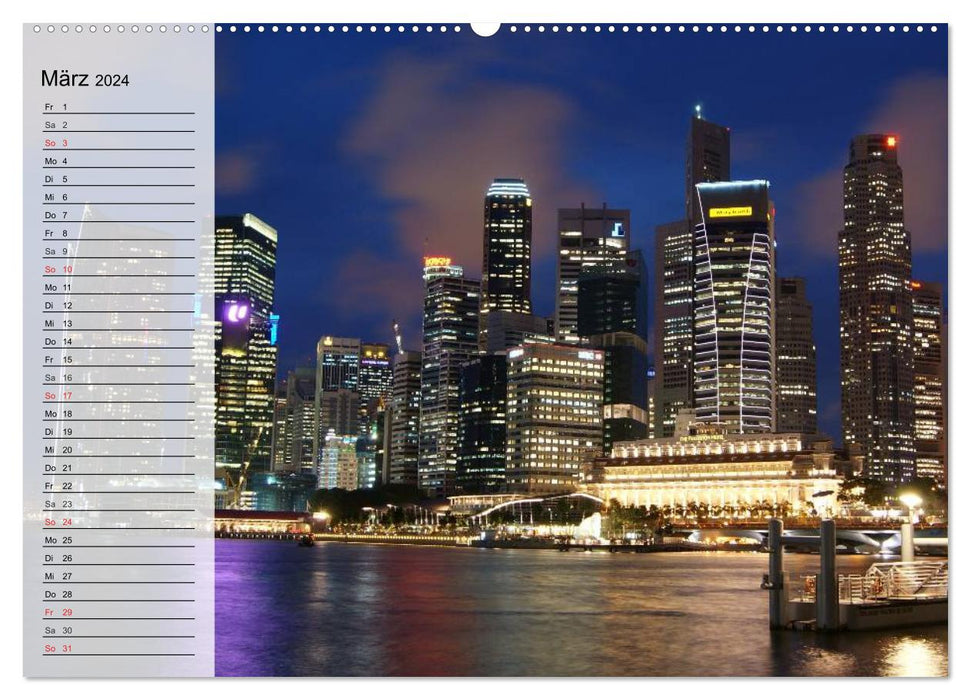 Metropolises. City lights and skylines (CALVENDO wall calendar 2024) 