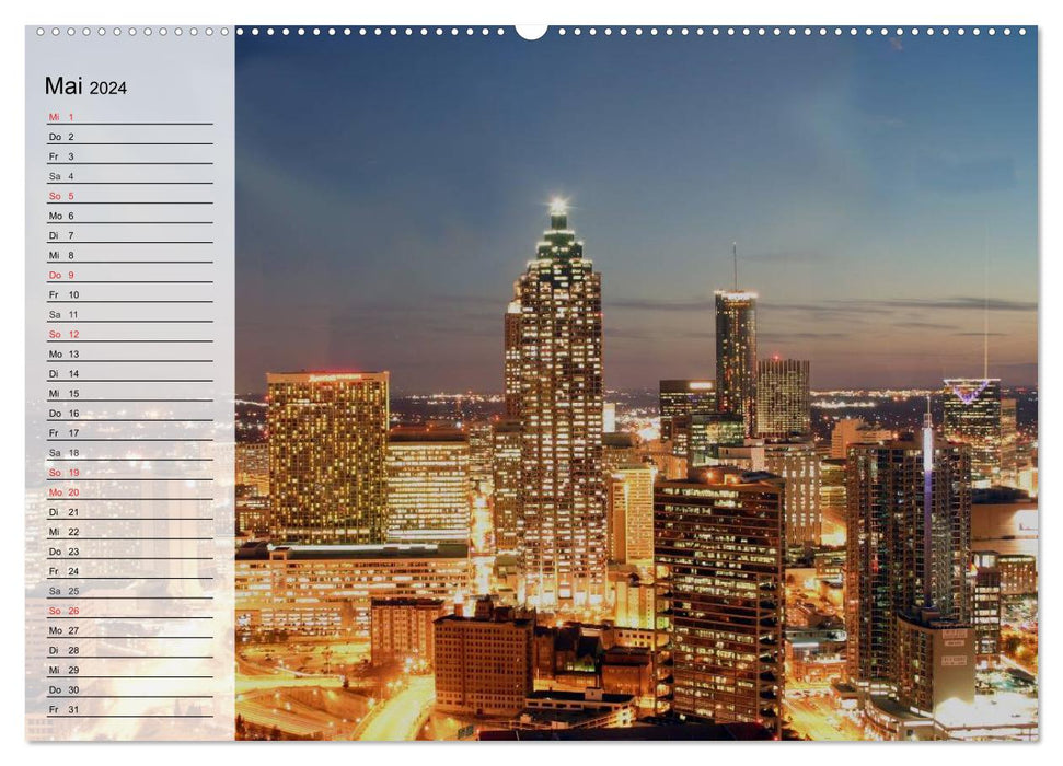 Metropolises. City lights and skylines (CALVENDO wall calendar 2024) 