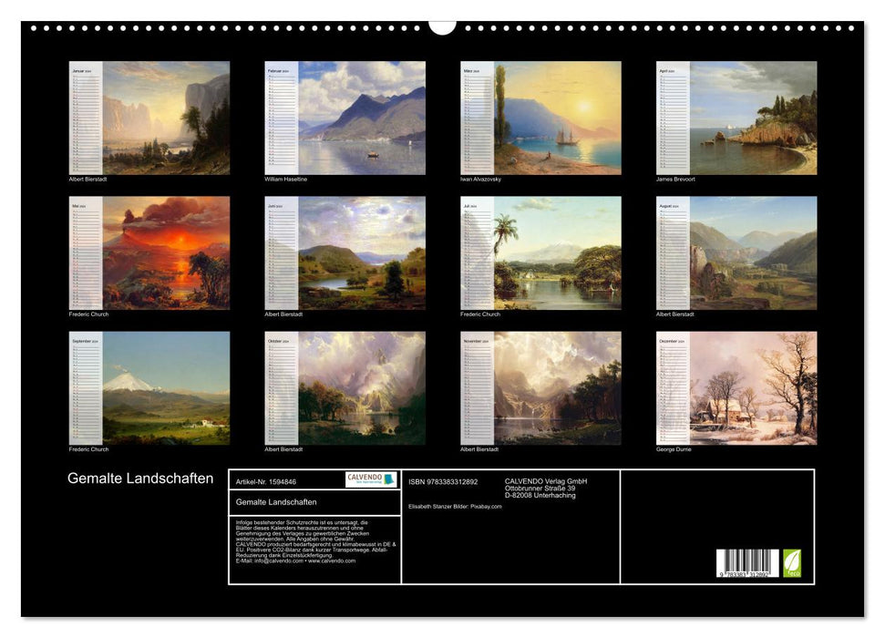 Paysages peints (Calendrier mural CALVENDO 2024) 