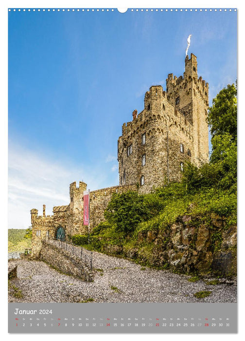 Castles and castle ruins on the Middle Rhine (CALVENDO Premium Wall Calendar 2024) 