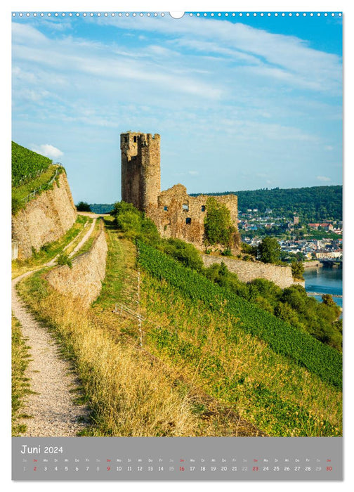 Castles and castle ruins on the Middle Rhine (CALVENDO Premium Wall Calendar 2024) 