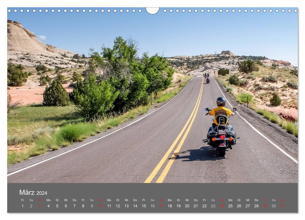 Biker Paradise - The Canyons of the USA (CALVENDO Wall Calendar 2024) 