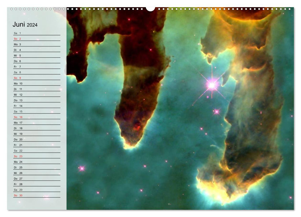 Univers. Nébuleuses à gaz colorées (calendrier mural CALVENDO 2024) 