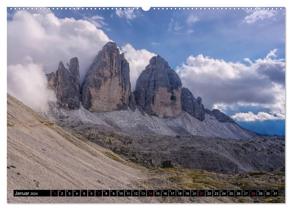 Die Dolomiten - Traumhafte Welt aus Stein (CALVENDO Premium Wandkalender 2024)