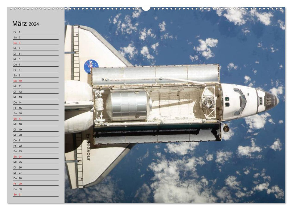 Navette spatiale. Impressions de voyages dans l'espace (calendrier mural CALVENDO 2024) 