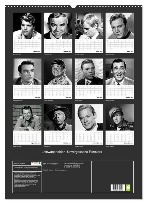 screen heroes. Unforgotten film stars (CALVENDO wall calendar 2024) 