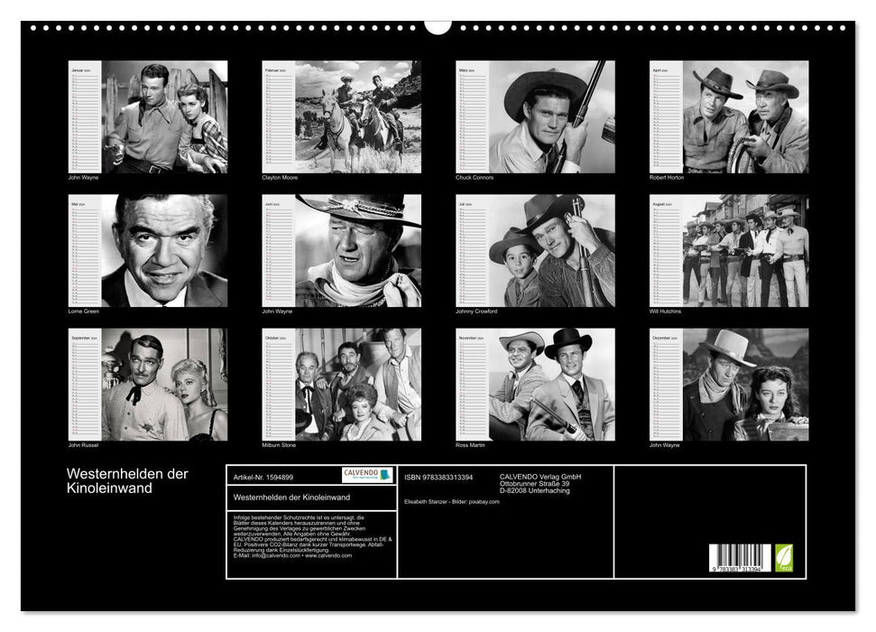 Western heroes of the big screen (CALVENDO wall calendar 2024) 