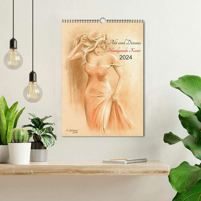 Nude and lingerie - hand-painted art (CALVENDO wall calendar 2024) 