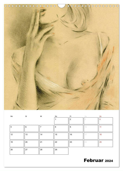 Nude and lingerie - hand-painted art (CALVENDO wall calendar 2024) 