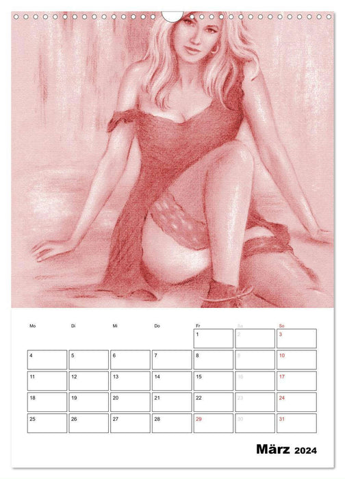 Nude and lingerie - hand-painted art (CALVENDO wall calendar 2024) 