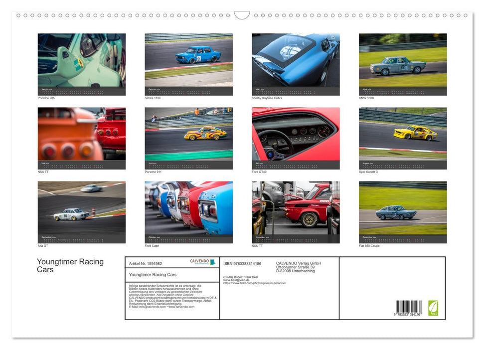 Youngtimer Racing Cars (CALVENDO Wandkalender 2024)