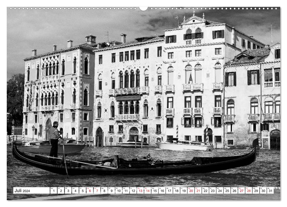 Venise noir et blanc (Calvendo Premium Wall Calendar 2024) 