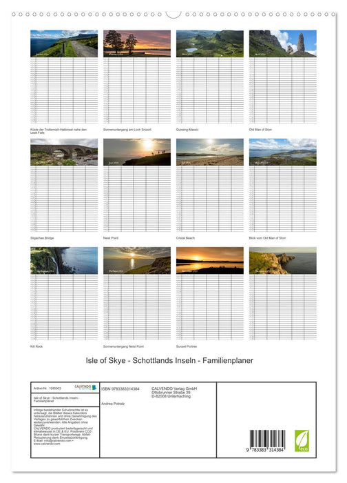 Isle of Skye - Schottlands Inseln - Familienplaner (CALVENDO Premium Wandkalender 2024)