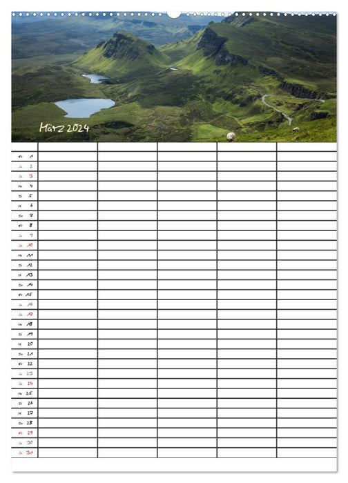 Île de Skye – Îles d'Écosse – Agenda familial (Calvendo Premium Wall Calendar 2024) 