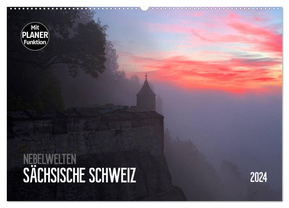 Fog Worlds Saxon Switzerland (CALVENDO Wall Calendar 2024) 