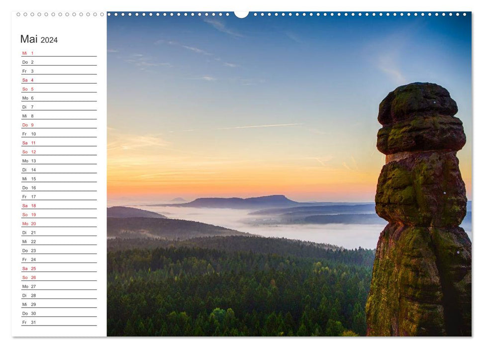 Nebelwelten Sächsische Schweiz (CALVENDO Wandkalender 2024)