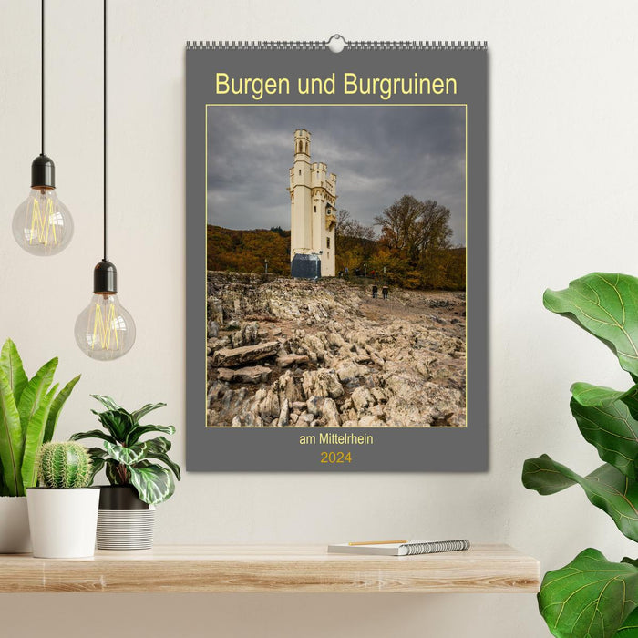 Burgen und Burgruinen am Mittelrhein (CALVENDO Wandkalender 2024)