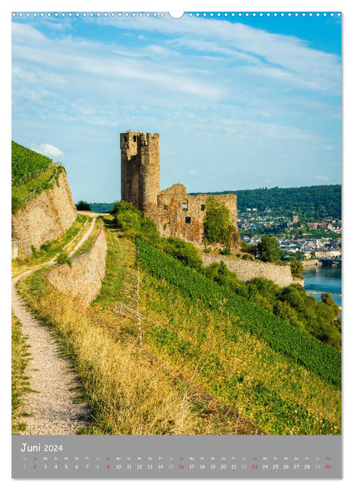 Châteaux et ruines de châteaux du Rhin moyen (calendrier mural CALVENDO 2024) 