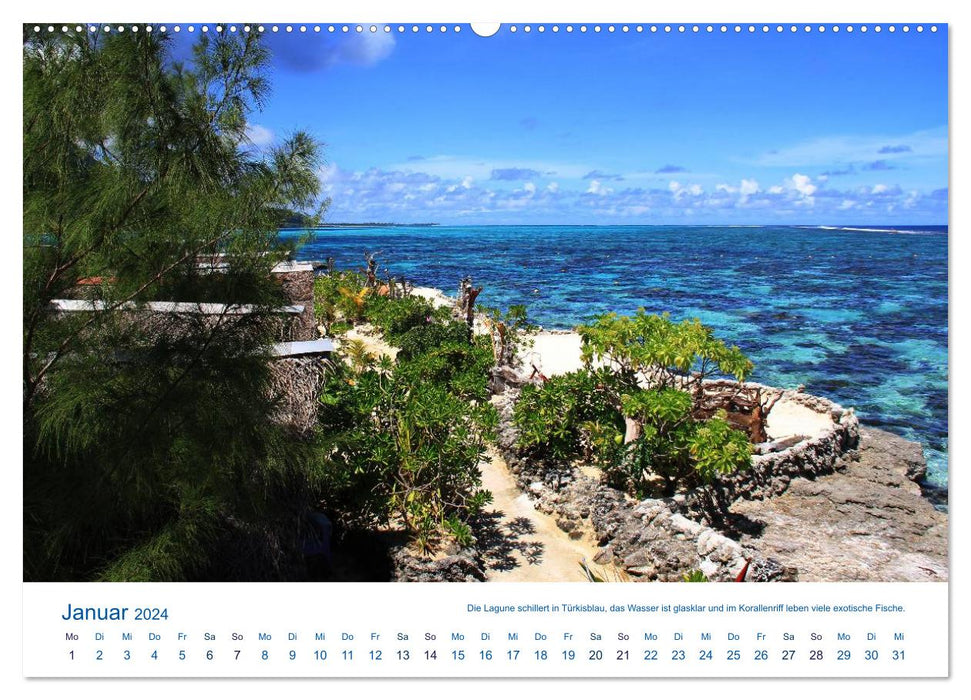 Île de Mo'orea dans les mers du Sud (calendrier mural CALVENDO 2024) 