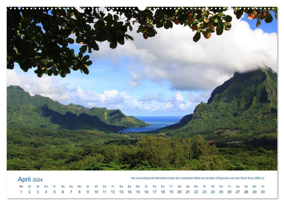 Île de Mo'orea dans les mers du Sud (calendrier mural CALVENDO 2024) 