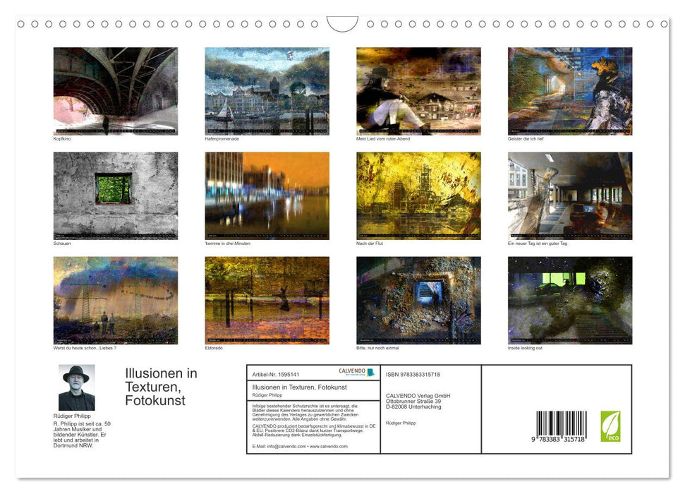 Illusions de textures, art photographique (Calendrier mural CALVENDO 2024) 