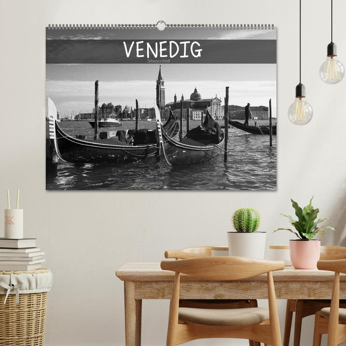 Venise noir et blanc (calendrier mural CALVENDO 2024) 