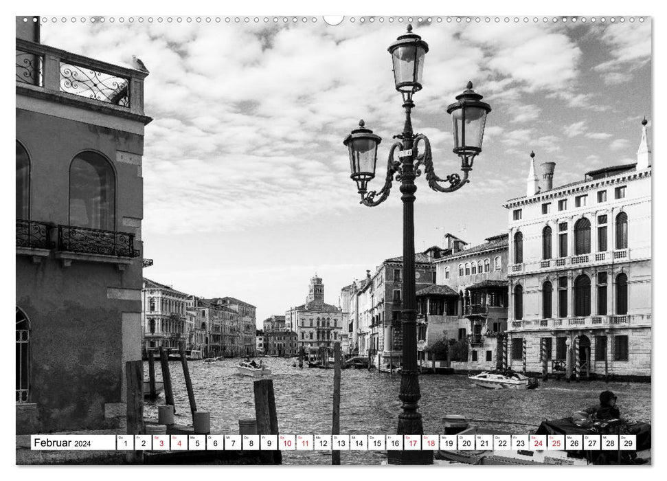 Venedig schwarz-weiß (CALVENDO Wandkalender 2024)