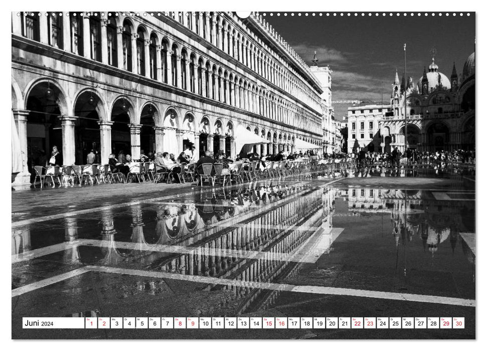 Venise noir et blanc (calendrier mural CALVENDO 2024) 