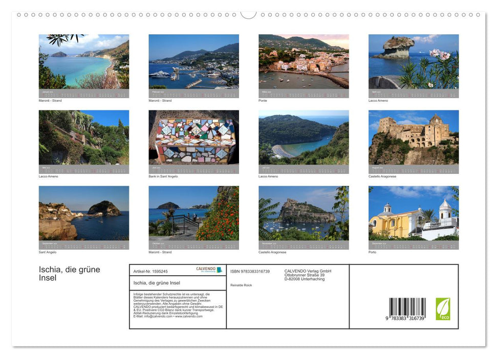 Ischia, l'île verte (Calvendo Premium Wall Calendar 2024) 