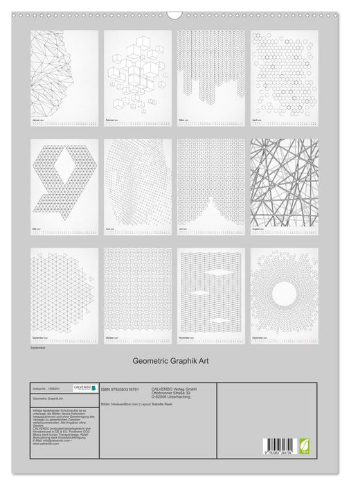 Art graphique géométrique (Calendrier mural CALVENDO 2024) 