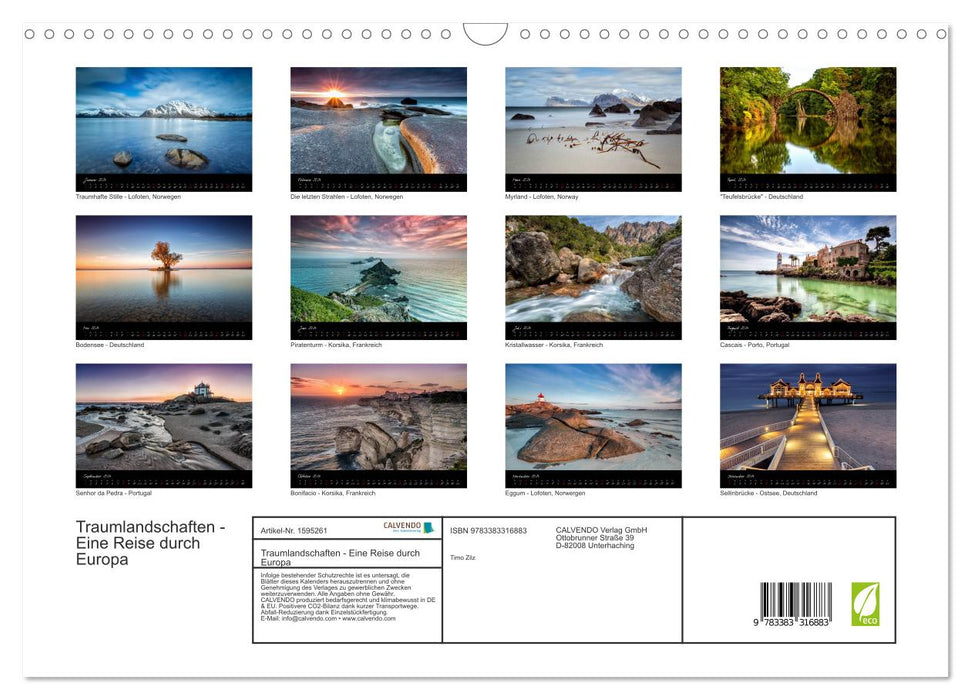 Dream landscapes - A journey through Europe (CALVENDO wall calendar 2024) 