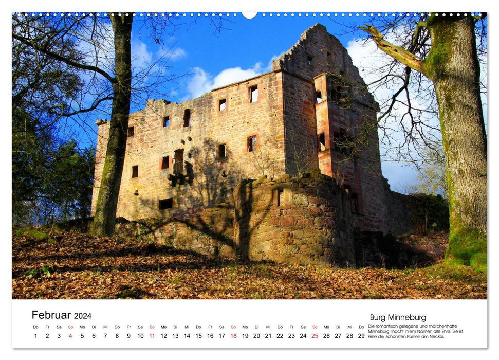 Deutschlands Burgen - eindrucksvolle Ruinen (CALVENDO Premium Wandkalender 2024)