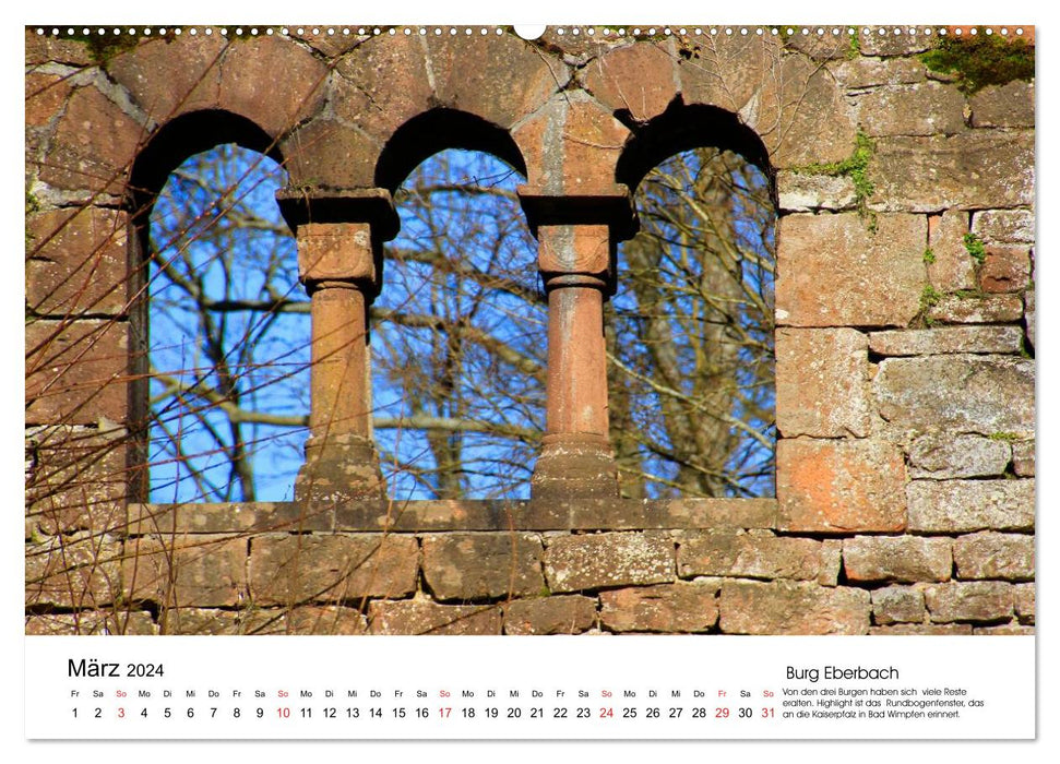 Deutschlands Burgen - eindrucksvolle Ruinen (CALVENDO Premium Wandkalender 2024)