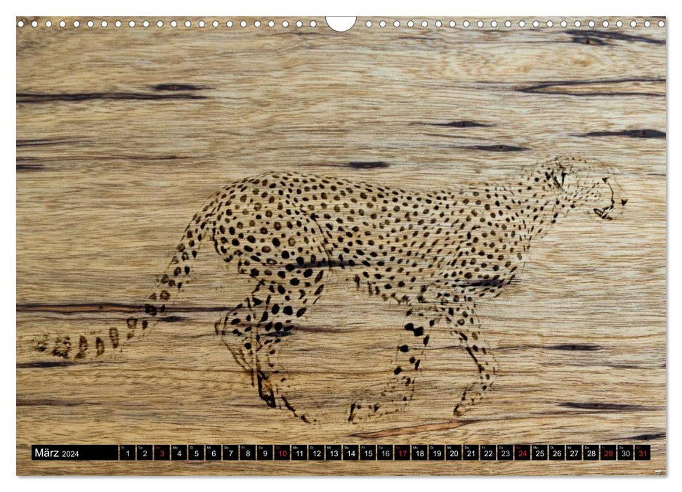 Fotokunst auf Holz - Afrika (CALVENDO Wandkalender 2024)