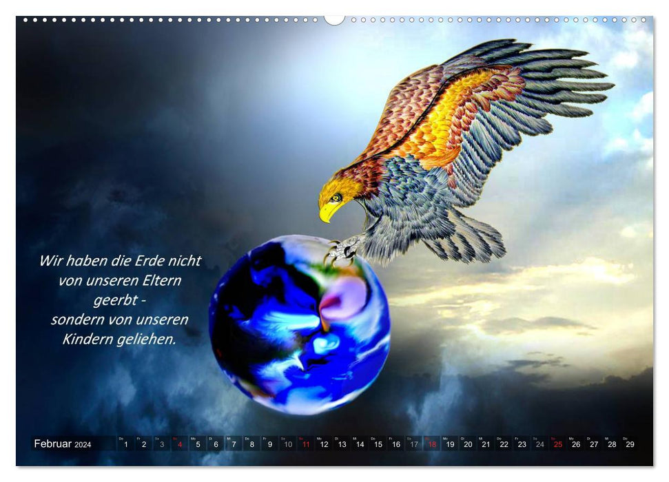Mutter Erde und ihre Kostbarkeiten Mit indianischen Weisheiten (CALVENDO Premium Wandkalender 2024)
