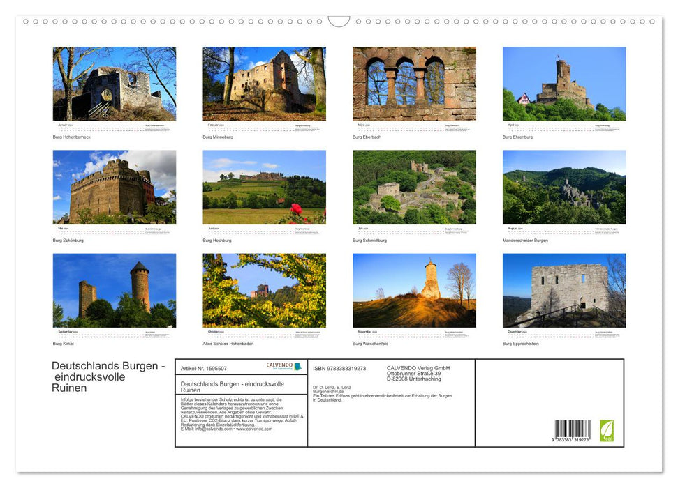 Germany's castles - impressive ruins (CALVENDO wall calendar 2024) 