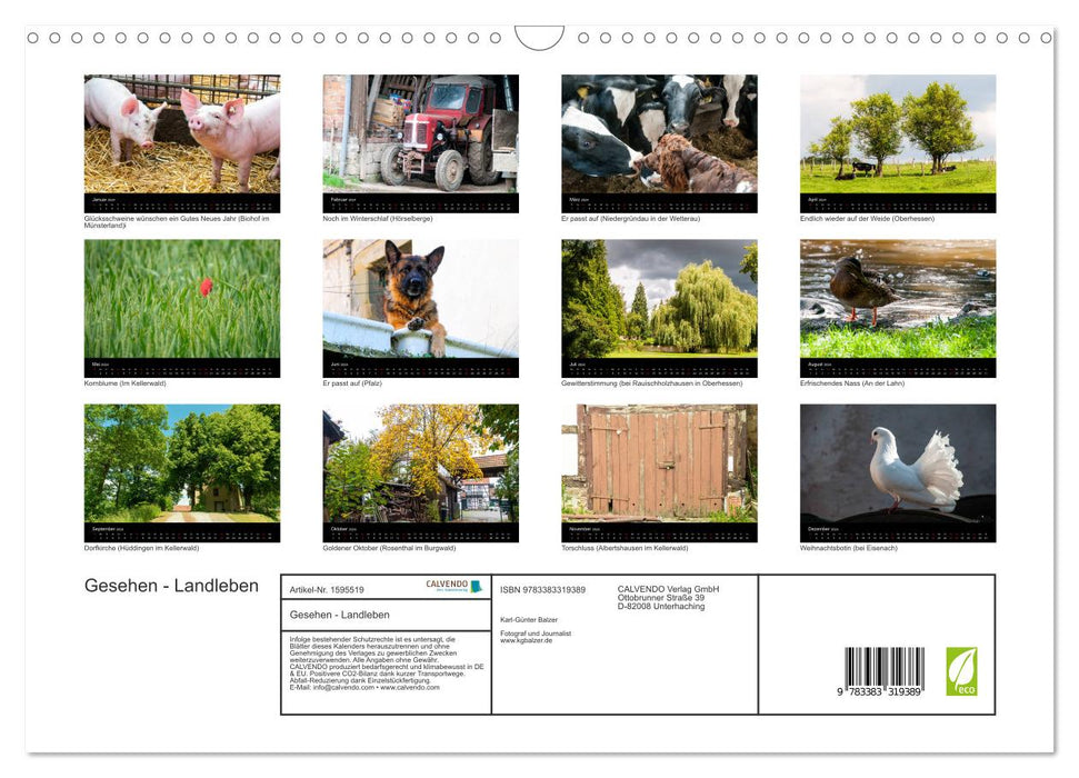 Seen - Country Life (CALVENDO Wall Calendar 2024) 