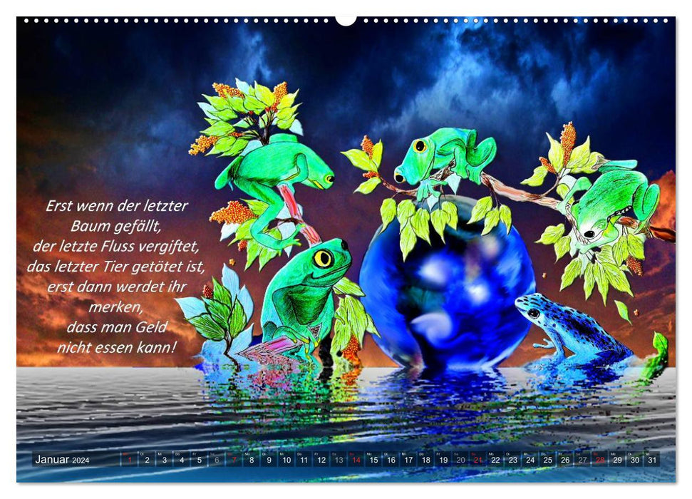 Mother Earth and her treasures with Indian wisdom (CALVENDO wall calendar 2024) 