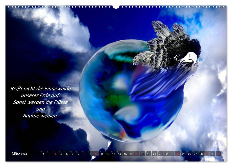 Mother Earth and her treasures with Indian wisdom (CALVENDO wall calendar 2024) 